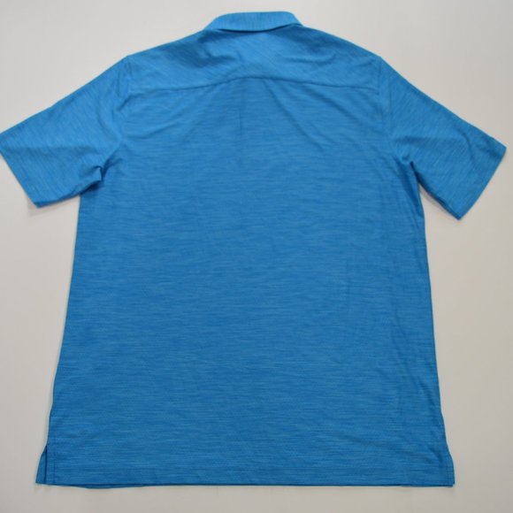 Greg Norman Play Dry® Heather Solid Polo Color Atlantic Blue Heather Size M(New) - Picture 6 of 8